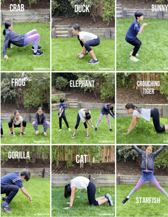 Animal exercises for kids